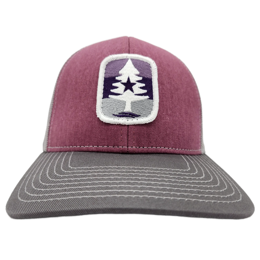Mauve Stripe 7 Trucker Hat SHOP ROGUE WEAR Hats Color-Berry-Maroon