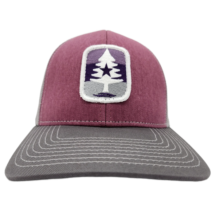 Mauve Stripe 7 Trucker Hat SHOP ROGUE WEAR Hats Color-Berry-Maroon