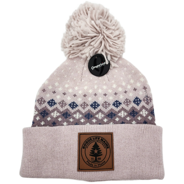 Fair Isle Knit Pom Hat SHOP ROGUE WEAR Hats Rose-Pink