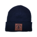 Rogue Life Logo Leather Patch Fleece-Lined Knit Beanie SHOP ROGUE WEAR Hats Color-Navy