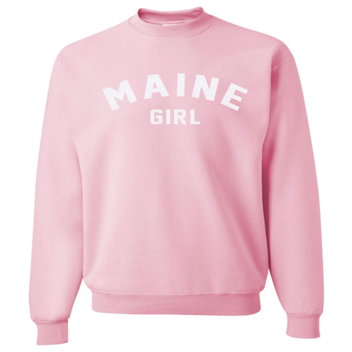 Adult Maine Girl Crewneck SHOP ROGUE WEAR Crewneck 3XL-Light-Pink-White