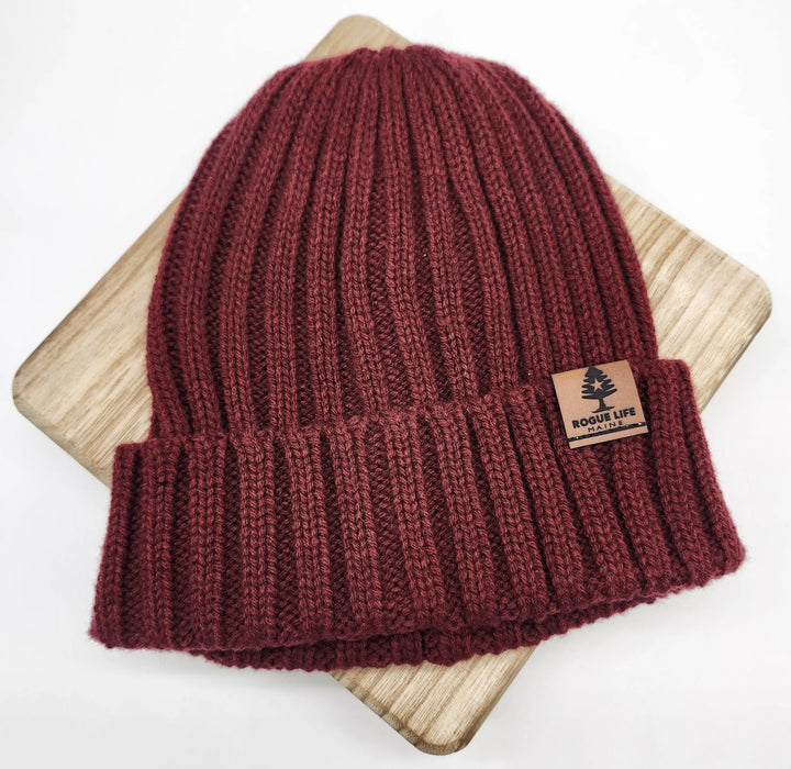 Cable Knit Hat SHOP ROGUE WEAR Hats Burgundy