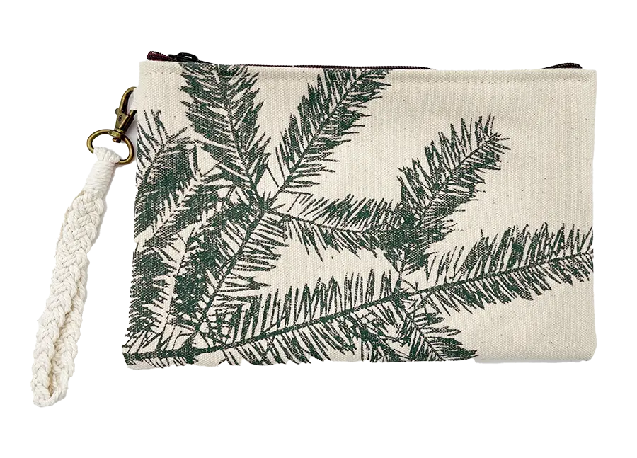 Tree Farm Spruce Zipper Pouch Wristlet ROGUE LIFE MAINE  FOREST-GREEN