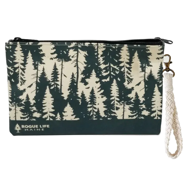 Breathe the Trees Zipper Pouch Wristlet ROGUE LIFE MAINE  Size-LG