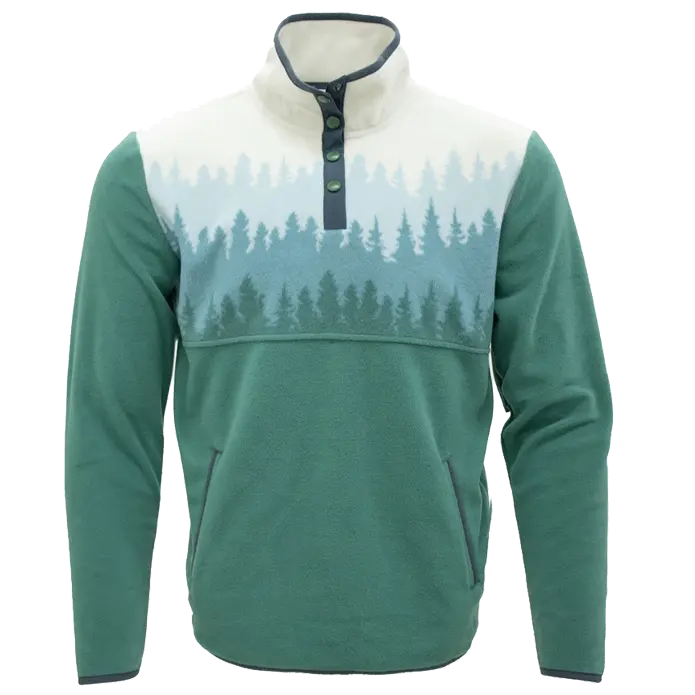 Ski Pine Cascade Ivory Fleece 1/4 Button SHOP ROGUE WEAR Crewneck XL-Ivory