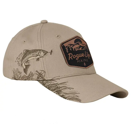 Dri Duck Embroidered Trout Cap SHOP ROGUE WEAR Hats Color-Sand