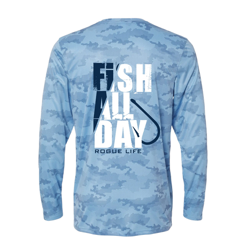 Fish All Day UPF 50+ Long Sleeve SHOP ROGUE WEAR Long Sleeve 2XL-Light-Blue