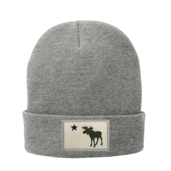 Maine Moose Flag Fleece-Lined Knit Beanie ROGUE LIFE Co. Beanies Gray