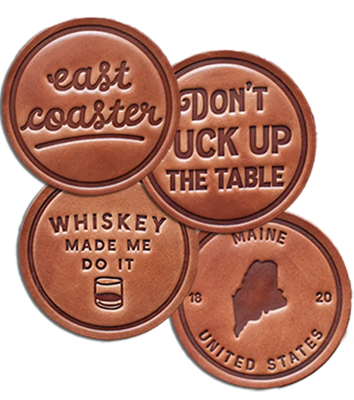 Leather Coasters ROGUE LIFE MAINE
