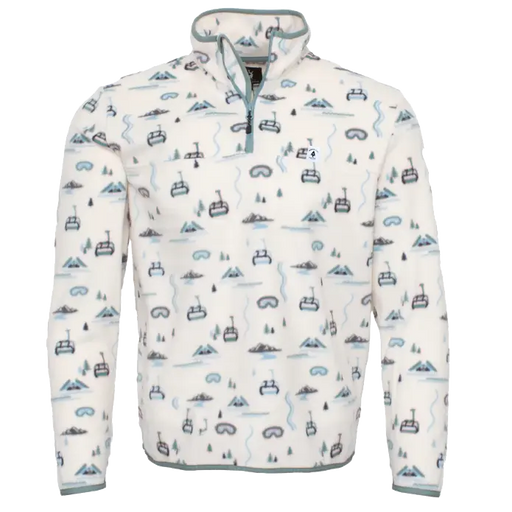 Ski Lifty Ivory Fleece 1/4 Zip SHOP ROGUE WEAR Crewneck XL-Ivory