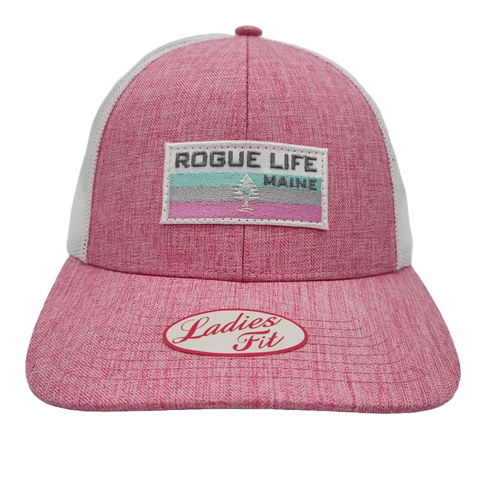 Women's Fit RLM Heathered Trucker Hat SHOP ROGUE WEAR Hats Pink-White
