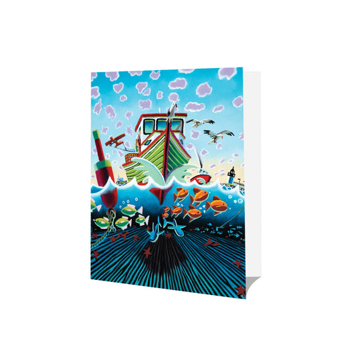 Wade Zahares Maine Artist Greeting Card Sets SHOP ROGUE WEAR Accessories Style-Launching-Lobster-Boat