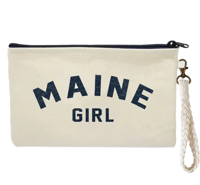 Maine Girl Navy Zipper Pouch Wristlet SHOP ROGUE WEAR Accessories Color-Light-Blue