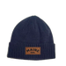 Maine Girl Leather Patch Rib Knit Beanie SHOP ROGUE WEAR Hats Color-Navy