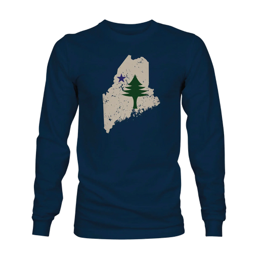 Maine State Long Sleeve SHOP ROGUE WEAR Long Sleeve 3XL-Navy