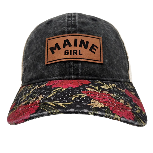 Women's Fit Maine Girl Leather Patch Hat SHOP ROGUE WEAR Hats Color-Pigment-Grey