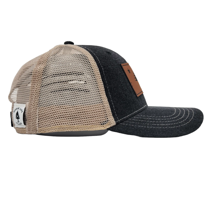 MAINE Flag Leather Denim Trucker Hat SHOP ROGUE WEAR Hats