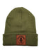 Rogue Life Logo Leather Patch Fleece-Lined Knit Beanie SHOP ROGUE WEAR Hats Olive