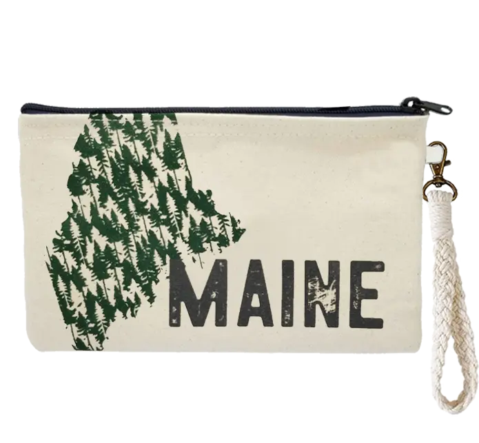 Pine State Zipper Pouch Wristlet ROGUE LIFE MAINE  Size-Large