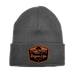Rogue Life Mountains Leather Patch Fleece-Lined Knit Beanie SHOP ROGUE WEAR Beanies Oxford-Grey