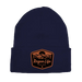 Rogue Life Mountains Leather Patch Fleece-Lined Knit Beanie SHOP ROGUE WEAR Beanies Navy