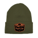 Rogue Life Mountains Leather Patch Fleece-Lined Knit Beanie SHOP ROGUE WEAR Beanies Olive