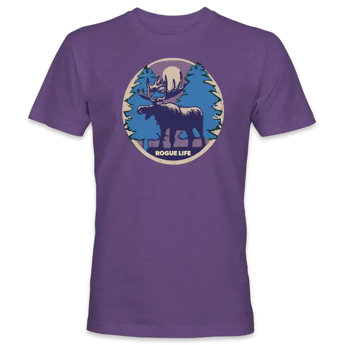 Retro Moose T-shirt SHOP ROGUE WEAR T-shirt 3XL-Heather-Purple