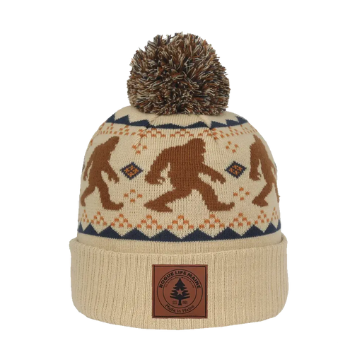 Sasquatch Pom Beanie SHOP ROGUE WEAR Hats Color-Khaki
