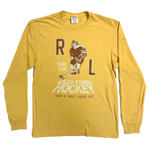 Old Time Hockey Long-Sleeve Tee SHOP ROGUE WEAR Crewneck 3XL-Old-Gold