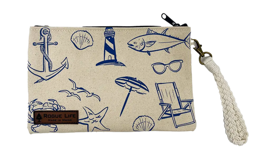 All Over Beach Zipper Pouch Wristlet ROGUE LIFE MAINE