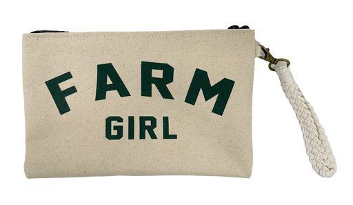 Farm Girl Canvas/Forest  Zipper Pouch Wristlet ROGUE LIFE MAINE