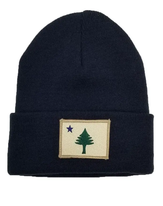 Maine Flag Fleece-Lined Knit Beanie SHOP ROGUE WEAR Beanies Navy