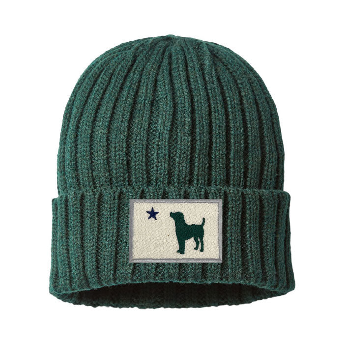 Maine Flag Dog Patch Knit Cuffed Beanie