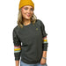 Women's Quad Stripe Crewneck - Charcoal SHOP ROGUE WEAR Crewneck