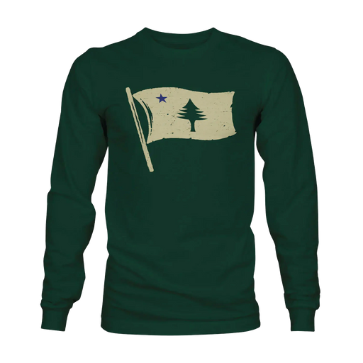 Waving ME Flag Long Sleeve SHOP ROGUE WEAR Long Sleeve Evergreen-3XL